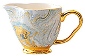 Cucharas de sopa Cuchara sopera Colorido Cerámica Cerámica Moderno Estilo de Lujo Café Jarra de Leche Sirviendo Pitcher Salsa Jarra para Home Golden Edge Decoración 150ml Cucharas de Cocina