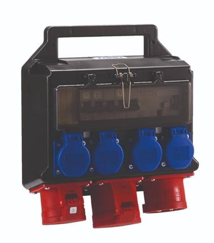 Hedi Mobiler Steckdosenverteiler Drehstromausführung 32 A (Drehstrom 32 A, 1 CEE-Steckdose 5x32 A, CEE-Steckdose 5x16 A und 4 Schutzkontakt-Steckdosen) KV401132I