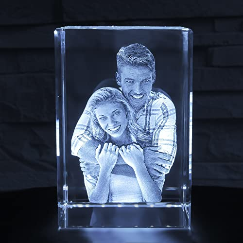 MyPrezzie 3D Glasfoto - Ihr Foto im Glas gelasert - Fotogeschenk aus Glas (transparent) mit Dein Foto (XS Hochformat)