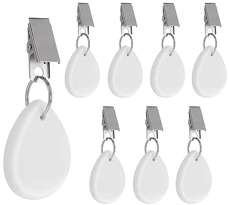 HKzzy 8 Stück Tischdeckenbeschwerer Marmor Tischdecke Anhänger Gewichte Tischgewichte Kleiderbügel mit Clips Tischdekoration für Draußen Hochzeit Picknick Garten Party (Weiße)