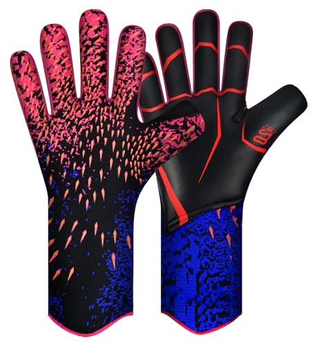 QUICARD Torwarthandschuhe, Gute Griffigkeit Fußballtorwart-Handschuhe in den Größen 6/7/8/9/10, Starker Empfänger für Männer, Jungen, Jugendliche, Erwachsene, Kinder und kleine Hände (Rot, 9)