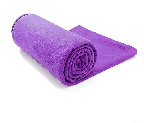 Camping-Schlafsack, 180 x 75 cm, Fleece, warme Decke für Camping, Wandern, Rucksackreisen (lila)