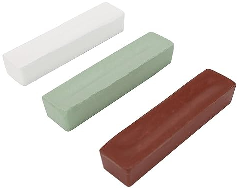 QZATACAEN Polieren Polieren Schneiden Compounds 112g Kit - Grün Fein/Weiß Mittel/Rot Grob - 3er Pack Polierpasten für Lederabziehscheibe