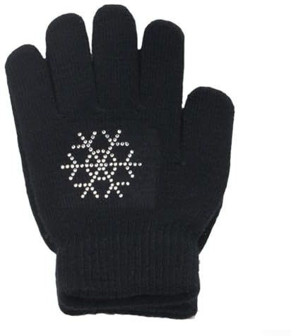 Skating-Handschuhe für Kinder verbessern die Griffigkeit und verhindern ein Verrutschen, geeignet für Eissport (L schwarz)