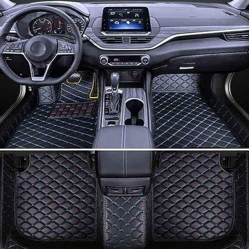 Ashild Auto Fußmatten Leder Fussmatten für Renault Austral 2022-2025(LHD), wasserdichte Bodenmatten SchüTz Autoteppich Vorne Hint FußPolster Innenraum,F/Black-Blue