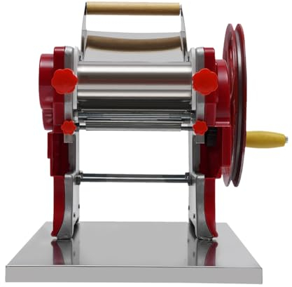 Machine à pâtes manuelle en acier inoxydable avec réglages d'épaisseur réglables - Idéale pour spaghetti, fettuccini, lasagnes ou