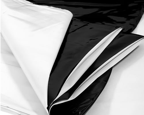 EraGreen Premium Silofolie 150 µm 5m x 6m Breite - Abdeckplane extrem dehnbar - ideal für Pools, Garten & BAU, UV-stabil, Poolplane Schwarz/Weiß, Abdeckfolie