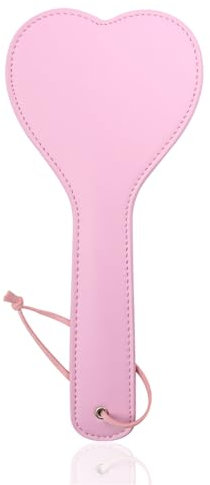Tplkxurib Glatt Federnd Paddel BDSM Leder Herz Paddel Erotik Flogger Sexualtraining Peitschen Spanking Flirt Peitsche Rollenspiele Fetish Fantasy Cosplay Bondage Sexspielzeug für Erwachsene,Rosa,L