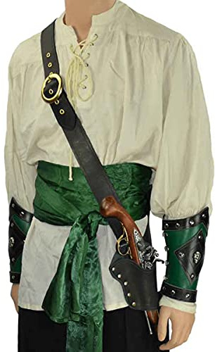Cachorro Steampunk Piraten Schultergurt Holster, Mittelalter Renaissance Verstellbarer Halter, Cosplay Kostüme Zubehör, Bühnen Performance Requisiten, schwarz
