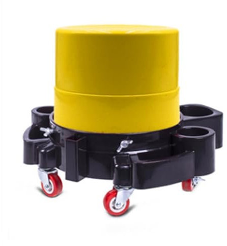 Werkstatthocker mit Rollen, Rollhocker Montagehocker für Werkzeuge, Abnehmbarer Werkstatthocker aus Kunststoff, Geeignet für Autowaschanlagen und Garagen(Yellow)