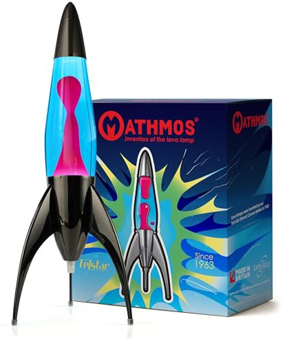 Mathmos Telstar Lavalampe Rakete (Schwarz – Blau/Pink)