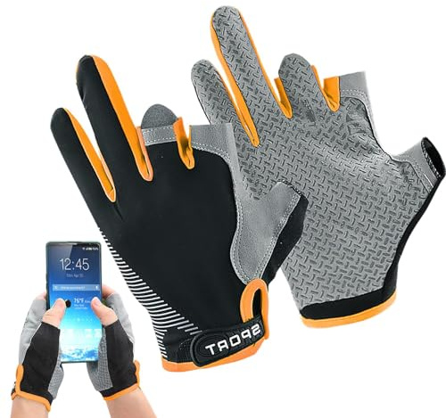 Dünne Fahrradhandschuhe, Angelhandschuhe, Eisseide, rutschfest, Workout-Handschuhe, Touchscreen-UV-Schutz, Handschuhe für Radfahren und Reiten, Unisex, Segeln, Ruderausrüstung