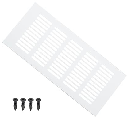 PATIKIL 9 x 4 Inch Door Air Vent Cover, 1 Pcs Heavy Duty Aluminum Grille Ventilation Cover Louvered with Mounting Screws for Cabinet Wardrobe Door, Silver