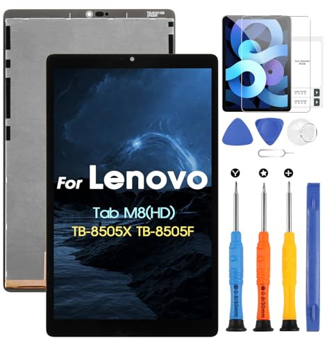 LCD-Display für Lenovo Tab M8 HD, Display für Lenovo TB-8505X TB-8505F TB-850, Touchscreen Digitazer Full Assembly Ersatz Bildschirm mit Reparatur-Set, Schwarz