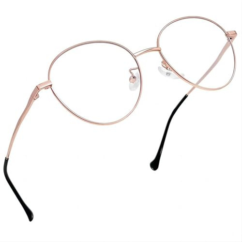 Joopin Runde Selbsttönende Blaulichtfilter Brille Retro Computerbrille | Computerbrille, Leichter Metallrahmen, Federbelastete Scharniere, UV-Schutz, Stilvoll, Modern, Arbeit, Freizeit, Runde Rahmen