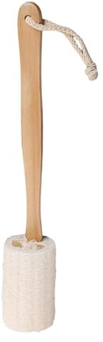 Natural Loofah Back Scrubber | Luffa Loofa Bath Brush | Body Brush | Shower Body Brush | Back Brush Natural Exfoliator Loofah Bath Brush A Stick with Long Wooden Handle for Men