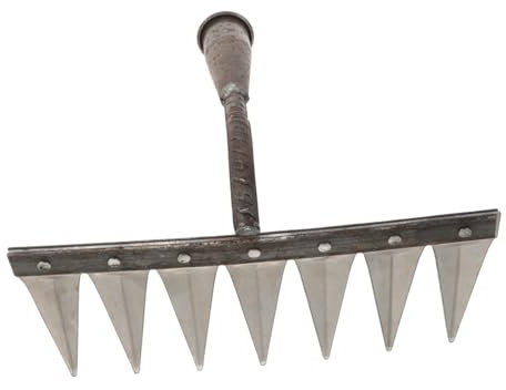 KONTONTY Handrechen Aus Eisen Für Garten Kleiner Unkrautstecher Mit Griff Rechen Für Gras Und Gartenarbeit Gartenhandwerkzeuge Zum Jäten Und Graben