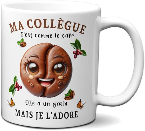 L'Esprit Des Anges Tasse-Mug - Ma Collègue c'est comme le Café je l'Adore - Idée Cadeau Entreprise Amie Travail Nouveau Job