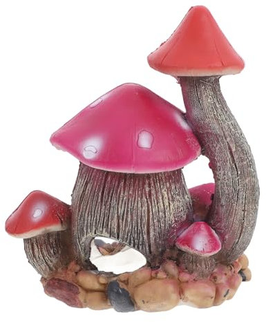 YARNOW Mushroom Cave Aquarium Decoration Resin Fish Tank Adornment Hiding Shelter Ornament for Shrimp and Small Reptiles, Six-piece Set for Freshwater and Saltwater Tanks