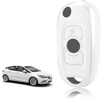 TOOMUME Schlüsselhülle für Opel Vauxhall Astra K Mokka X Corsa E Adam | Weiches Silikon, Stoßfest, Sturzfest, Kratzfest, Autoschlüssel Schutzhülle für Zafira Meriva Mokka Buick, 2 Tasten