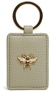Alice Wheeler Bee Keyring – Vegan Leather with Gold Bee Charm Bag or Key Accessory (Pistachio)