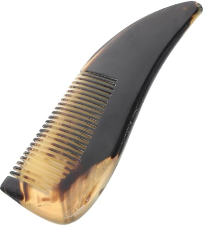 PERSELOSO Hornkamm Mit Griff Für Haarstyling Lockenkamm Aus Horn Für Damen Und Herren Kleiner Kamm Für Kopfhautmassage Und Haare Kämmen