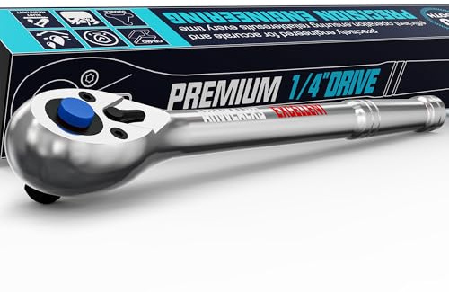 Arwealxs Chiave a Cricchetto 1/4'', 180mm Cricchetto Reversibile, Impugnatura a Cricchetto con 72 Denti, Chiavi Inglesi a Bussola, Per la Riparazione di Mobili, Auto