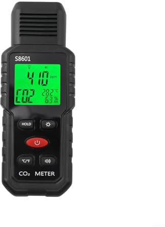Advokingtap 3-in-1 Handheld Carbon Dioxide Detector, Temperature Humidity Tester Air Quality Monitor With LCD Display Color-Coded Alerts For Home School(S8601)