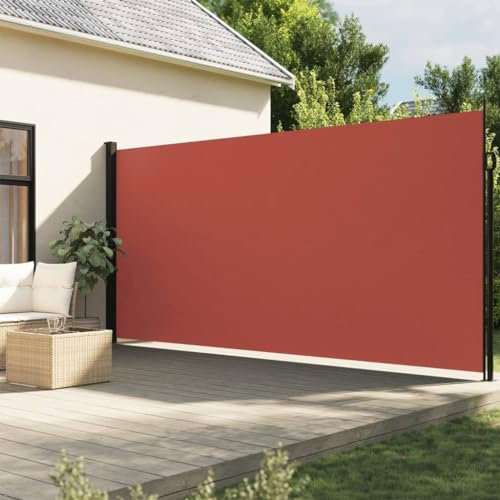 Artículo: toldo lateral retráctil de terracota de 200 x 500 cm, césped y jardín, vida al aire libre, sombrillas y parasoles al aire libre