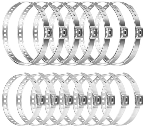 CV Boot Clamp,16 PCS Universal CV Boot Clamp Kit Stainless Steel Adjustable Drive Shaft Boots Clips Assortment CV Joint Boots Crimp Clamps Tool Set for Most Cars and Light Vehicles