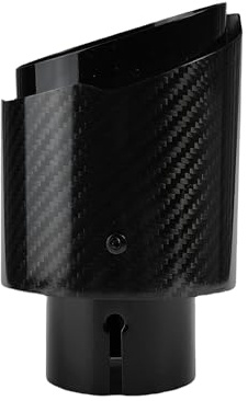 Scarico Sportivo Posteriore 1 pz universale per auto in fibra carbonio terminale scarico in acciaio inossidabile silenziatore lucido nero brillante ugello(70mm-89mm)