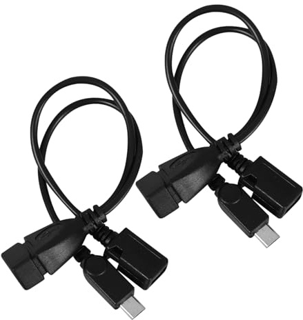 SMASOLO 2 pezzi Adattatore Micro USB Maschio USB Femmina Otg Doppio Cavo Conversione Nero Compatibile con Fire Stick Console Design Compatto e Pratico