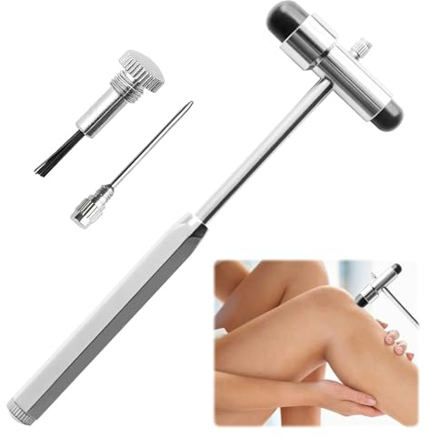 Marteau Reflexe, Marteau Reflexe Medical, pour Ergonomique à Deux Têtes pour Professionnels de Santé, Conception à double tête, poignée ergonomique, acier de haute qualité, argent.