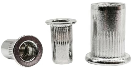 Blindnietmuttern, Flache Senkkopf-Nietmuttern aus Edelstahl 304, Kohlenstoffstahl und Aluminium, M3-M12, 500 Stück(C aluminum,100pcs M4)