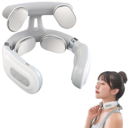 VitalNeck Kabelloses Nackenmassagegerät mit Wärmetherapie – 6 Modi, 16 Intensitätsstufen, sprachgesteuert, ideal für Zuhause, Büro und Reisen