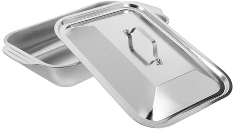Sewroro Teglia per Arrosti in Acciaio Inox 41X22X75 CM con Coperchio Vassoio Rettangolare Profondo per Grigliare Pesce e Cuocere in Forno per Barbecue e Riunioni di Famiglia