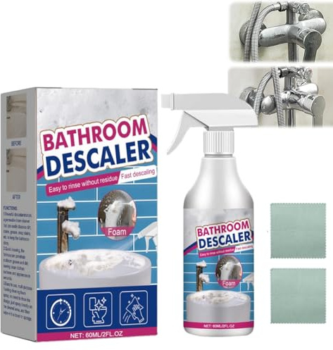 100ml Fleckenentferner für hartnäckige Flecken,Multifunktional Duschkabinenreiniger,WC Reiniger Extra Stark,Kalkentferner Dusche für Glas,Kanalisation, Toiletten,Badewannen,Bathroom Descaler Schaum