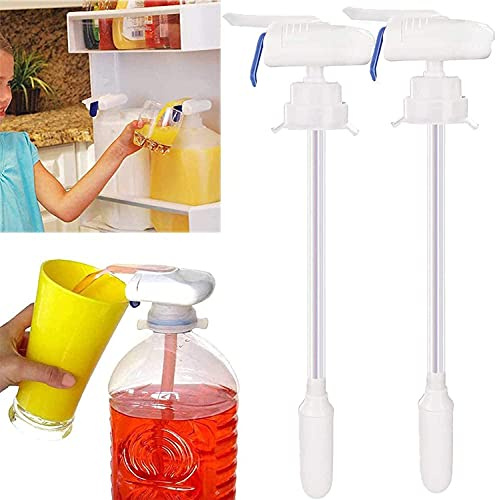 2 Packs Automatic Drink Dispenser Milk for Fridge Gallon Hands- Anti-Spill Fits Most Bottles Jugs Easy Elderly Suitable Home Kitchens Must Have Household Tool