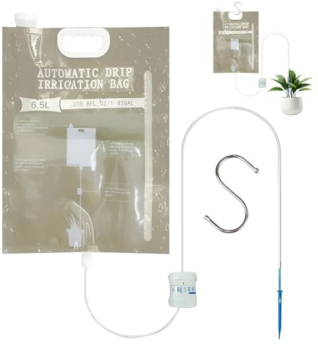 RoxNvm Sacchetti per Irrigazione a Goccia, 1 Pezzi 6.5 L Innaffiatore Automatico con Flusso Regolabile, Innaffiare Piante in Vacanza, Sacca Raccogligocce Automatica per Piante per Vacanze