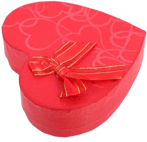 Ipetboom Rote Herzförmige Schokoladen Geschenkbox mit 10 Fächern Leere Pralinenschachtel für Valentinstag Hochzeiten Kleine Gastgeschenkbox aus Papier
