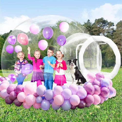 Casa de burbujas inflable transparente de 10 pies, casa de globos de PVC duradera para niños y adultos con soplador y bomba, perfecta para fiestas al aire libre, cumpleaños, bodas y eventos
