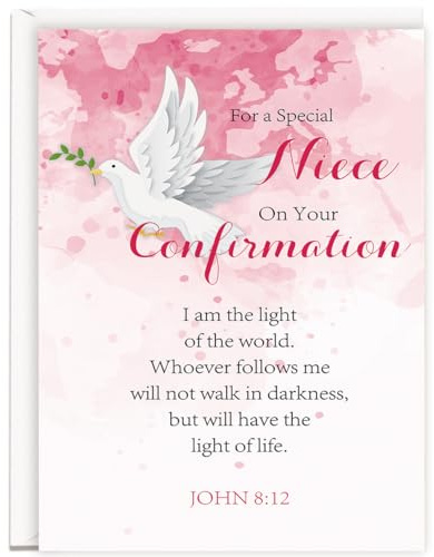 Congratulations Religious Confirmation Card for Niece, Unique Christian Catholic Confirmation Gifts from Aunts Uncles to Girls