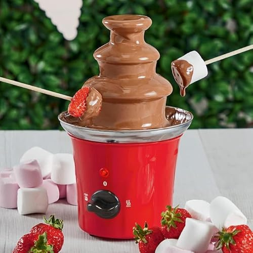 rightclick Chocolate Fountain Mini Fondue Set | 3 Tier Electric Chocolate Fondue Fountain Machine for Parties | Electric Chocolate Machine for Kids Birthday, Wedding, Party Entertainment.