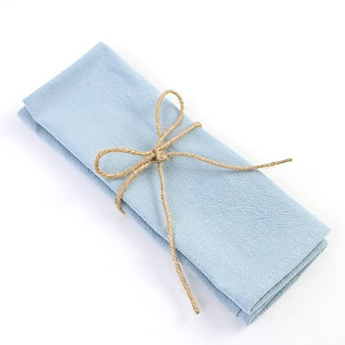 JinweiS tygservetter, 8-pack 40 x 40 cm blå, tvättbara middagsservetter för matbord, återanvändbar bomullslinne (inget bomullsrep ingår)