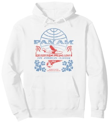 Pan Am Clipper Hawaii to California Vintage Travel Ad Pullover Hoodie