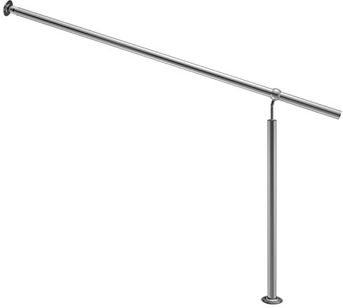 Monzana Stainless Steel Entrance Railing 160 cm Interior Exterior Mounting Material Handrail Wall Handrail Stair Railing