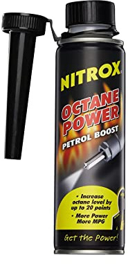 Nitrox Car Octane Booster and Petrol Boost Powerful Fuel System Injector Cleaner 300ml Additive Treatment Cleaning Engine Emissions Combustion Chambers Remove Debris High Performance Increase MPG BHP