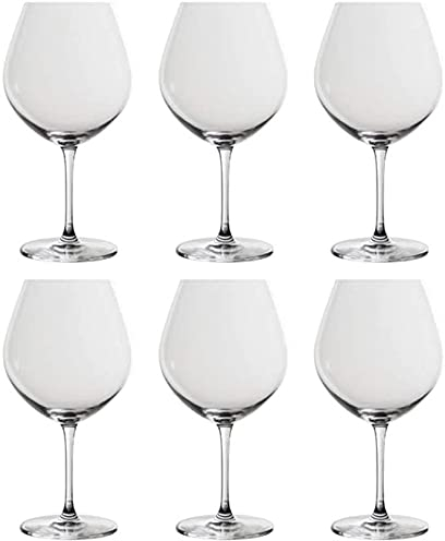 ZRDSZWZ Copas de vino fiables juego de 6 copas de vino tinto grande juego de copas de vino transparente para uso diario o entretener vajilla (color transparente)