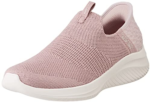 Skechers Ultra Flex 3.0 Smooth Step, Sneaker Donna, Mauve Knit Jersey Trim, 40 EU
