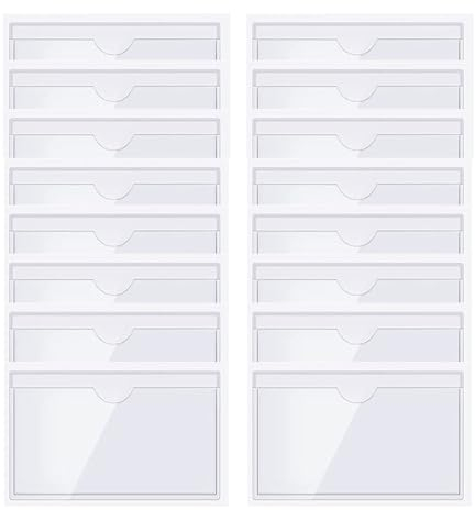100 Stück Visitenkartentaschen Selbstklebend, Selbstklebende Etikettenbeutel, Transparenter Kreditkartenhalter, Etiketten Kartenhalter für Büro Organisieren und Sortieren(Size:(A5)22.5 * 15.5CM)